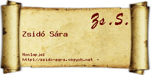 Zsidó Sára névjegykártya