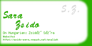 sara zsido business card